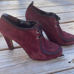 Enzo Angiolini Burgundy Suede Boots/Booties Size 7